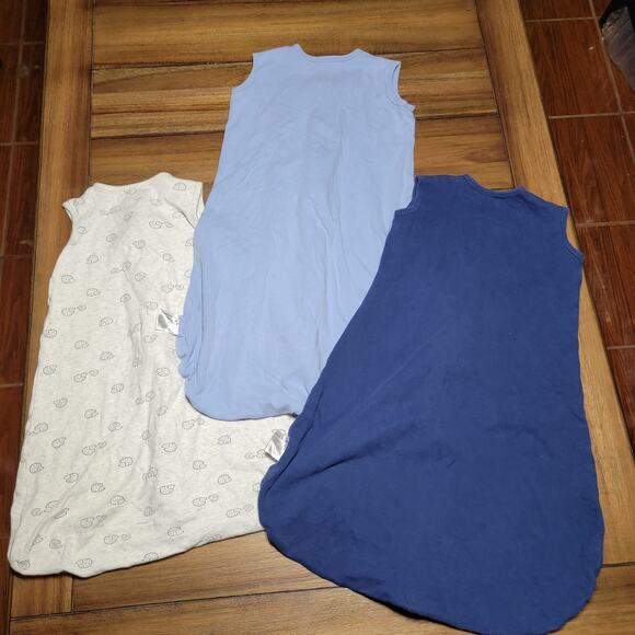 Set of 3 Infant Zipper Nap Sacks: Dark Blue, Lt. Blue & Hedgehogs - Size Medium - Picture 2 of 3